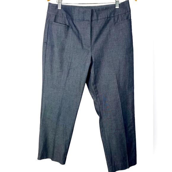 Ann Taylor Factory The Ankle Signature Grey Subtle Pattern Dress Pant Size 8 - Picture 1 of 10
